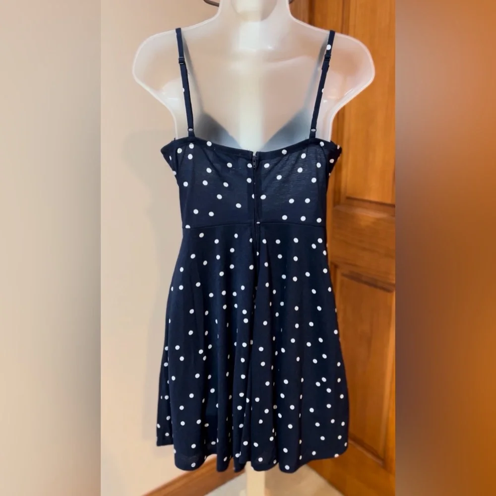 NWT 🏷️ JUN & IVY BY FRANCESCA’S NAVY, POLKA DOT STYLE COCKTAIL DRESS SIZE SMALL - Picture 4 of 7
